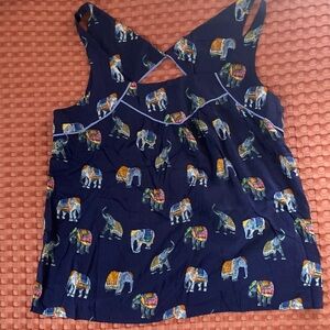 Maeve Navy Elephant Print Blouse